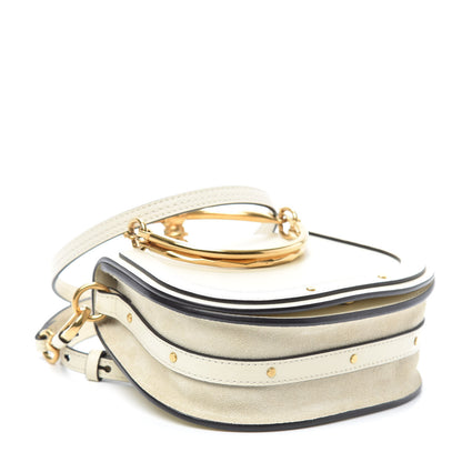 Chloe Calfskin Suede Small Nile Bracelet Bag Off White 4 of 8