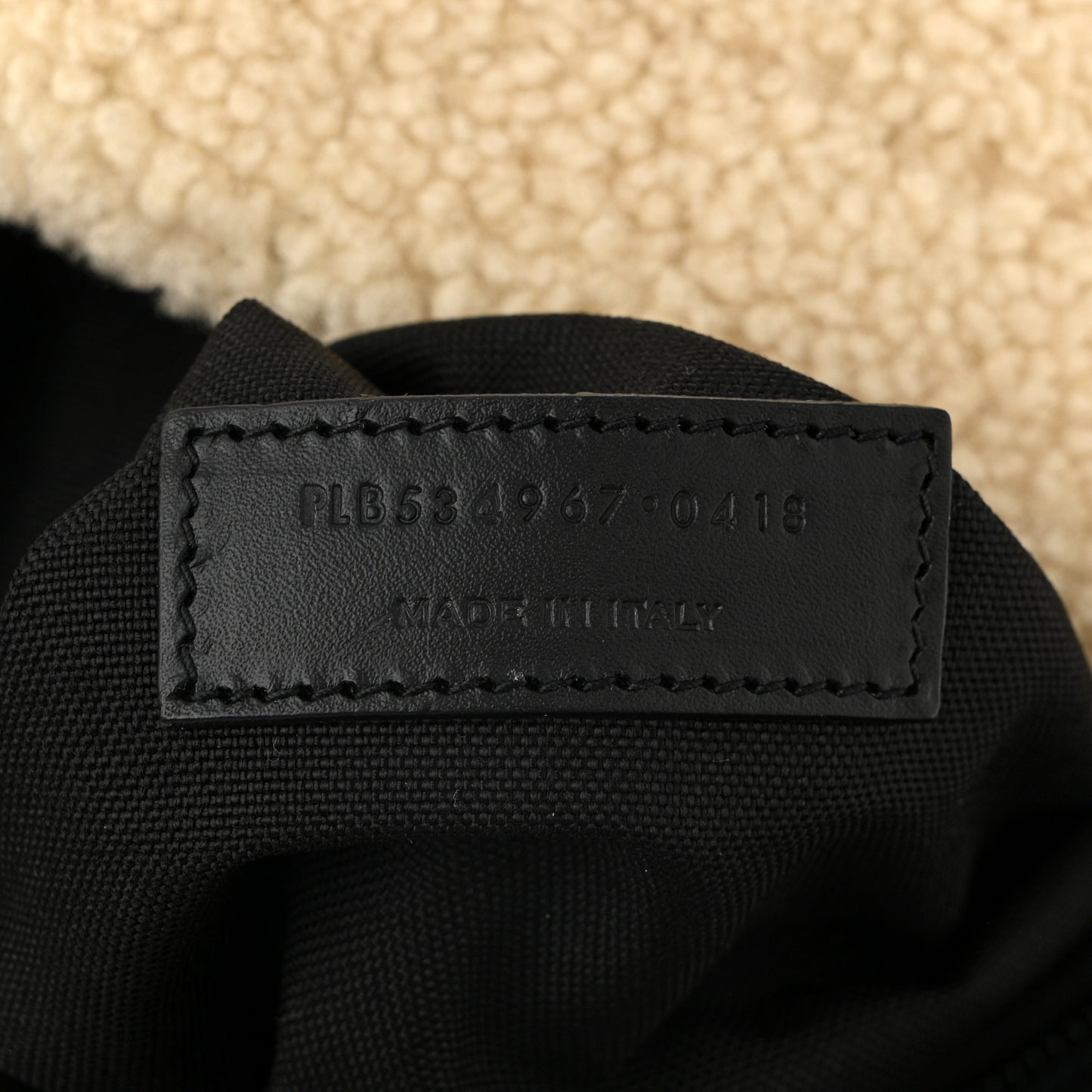 Shearling City Backpack Natural Black