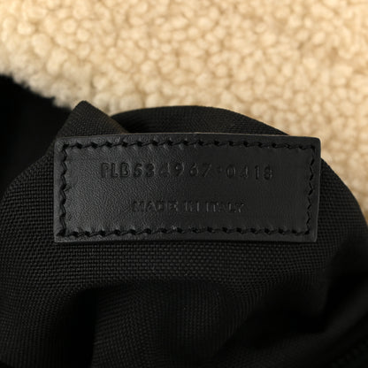 Saint Laurent Shearling City Backpack Natural Black 7 of 10