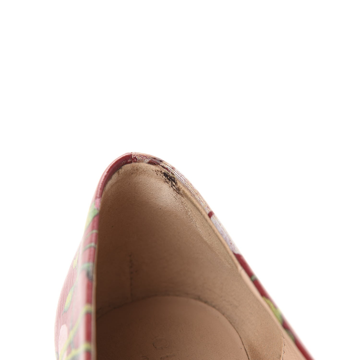 Gucci Calfskin Blooms Print Ballet Flats 35 Romantic Cherry Multicolor 11 of 12