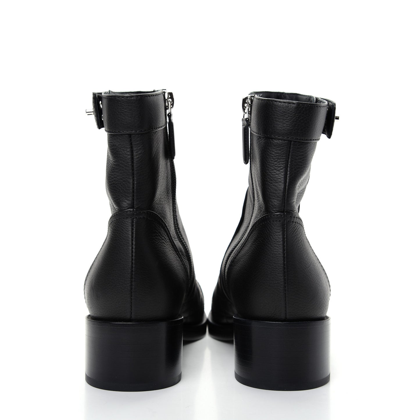 Calfskin Patent Quilted Cap Toe Short Boots 39.5 Black