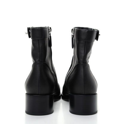 Chanel Calfskin Patent Quilted Cap Toe Short Boots 39.5 Black 7 of 11