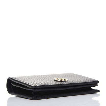 Gucci Pebbled Calfskin GG Marmont Card Case Black 4 of 9