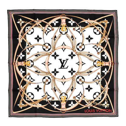 Louis Vuitton Silk Monogram Ultimate Square 90 Scarf Black 1 of 4