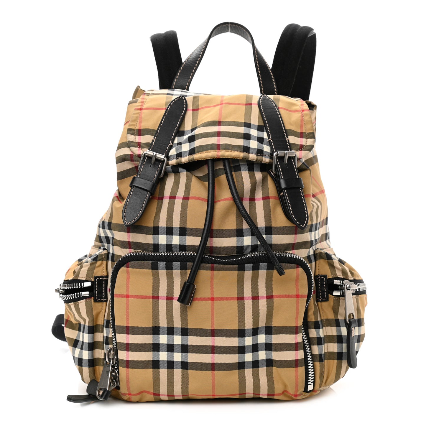 Nylon Vintage Check Medium Rucksack Backpack Antique Yellow