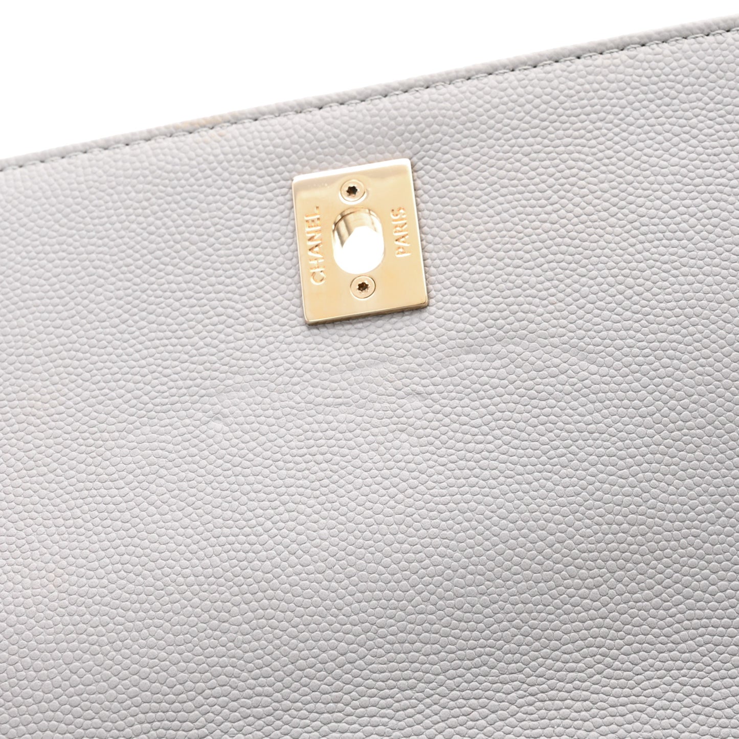 Caviar Quilted Small Business Affinity Flap Grey