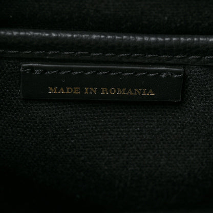 Burberry Grainy Calfskin House Check Small Banner Tote Black 8 of 13