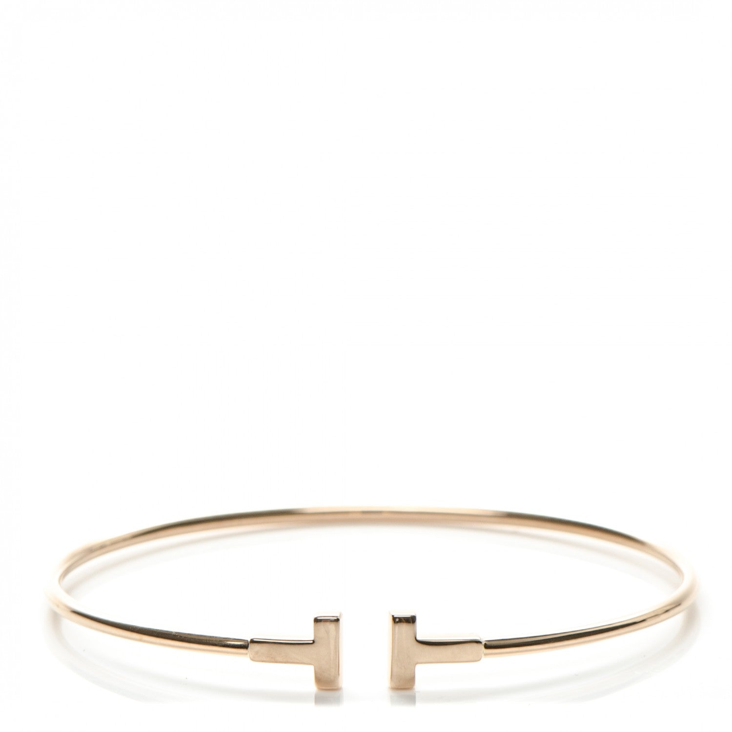 Tiffany 18K Yellow Gold Narrow T Wire Bracelet 1 of 5