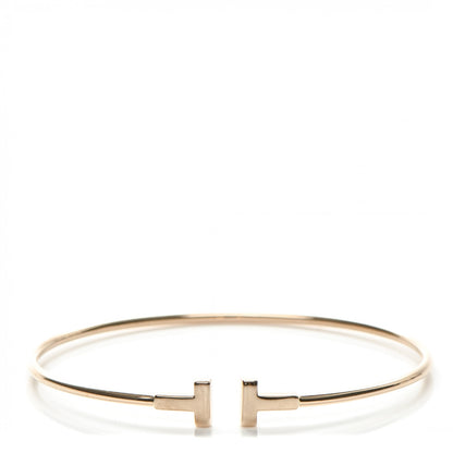 Tiffany 18K Yellow Gold Narrow T Wire Bracelet 1 of 5