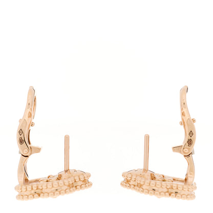 Van Cleef & Arpels 18K Rose Gold Mother of Pearl Lucky Springs Plum Blossom Earrings 3 of 6