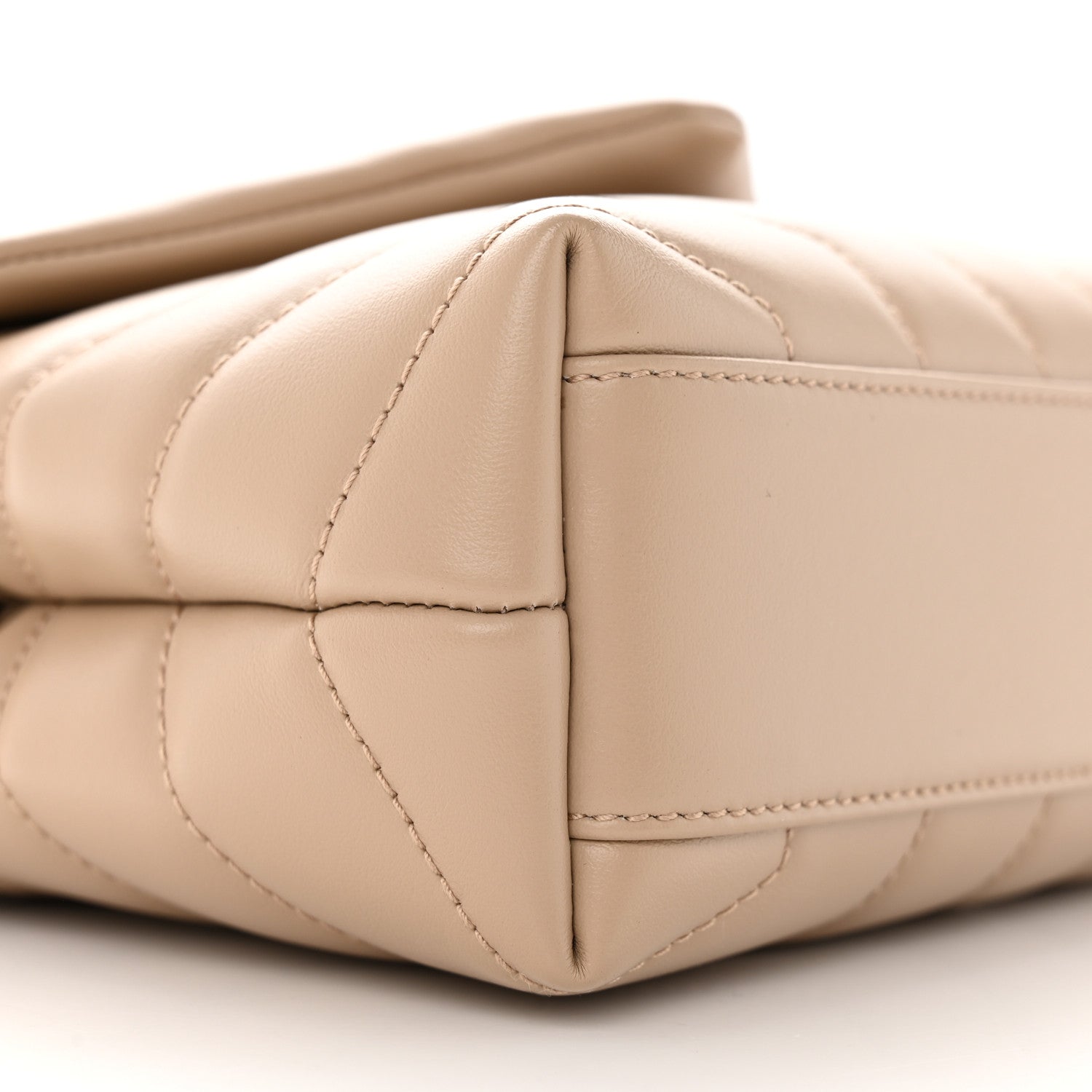 Saint Laurent Calfskin Y Quilted Monogram Toy Loulou Crossbody Bag Dark Beige 9 of 12