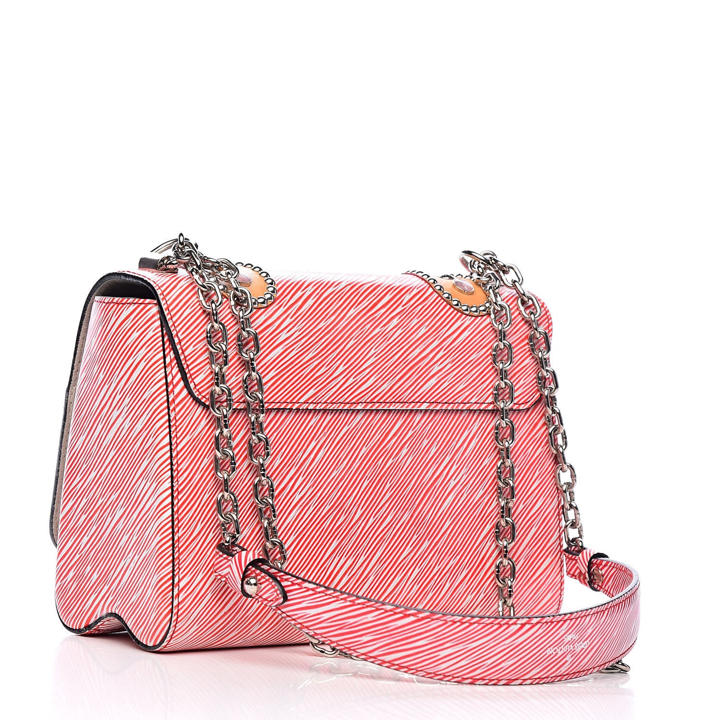 Epi Studded Twist Shoulder Bag MM Denim Red
