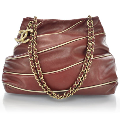Chanel Lambskin Constructivism Tote Red 1 of 9