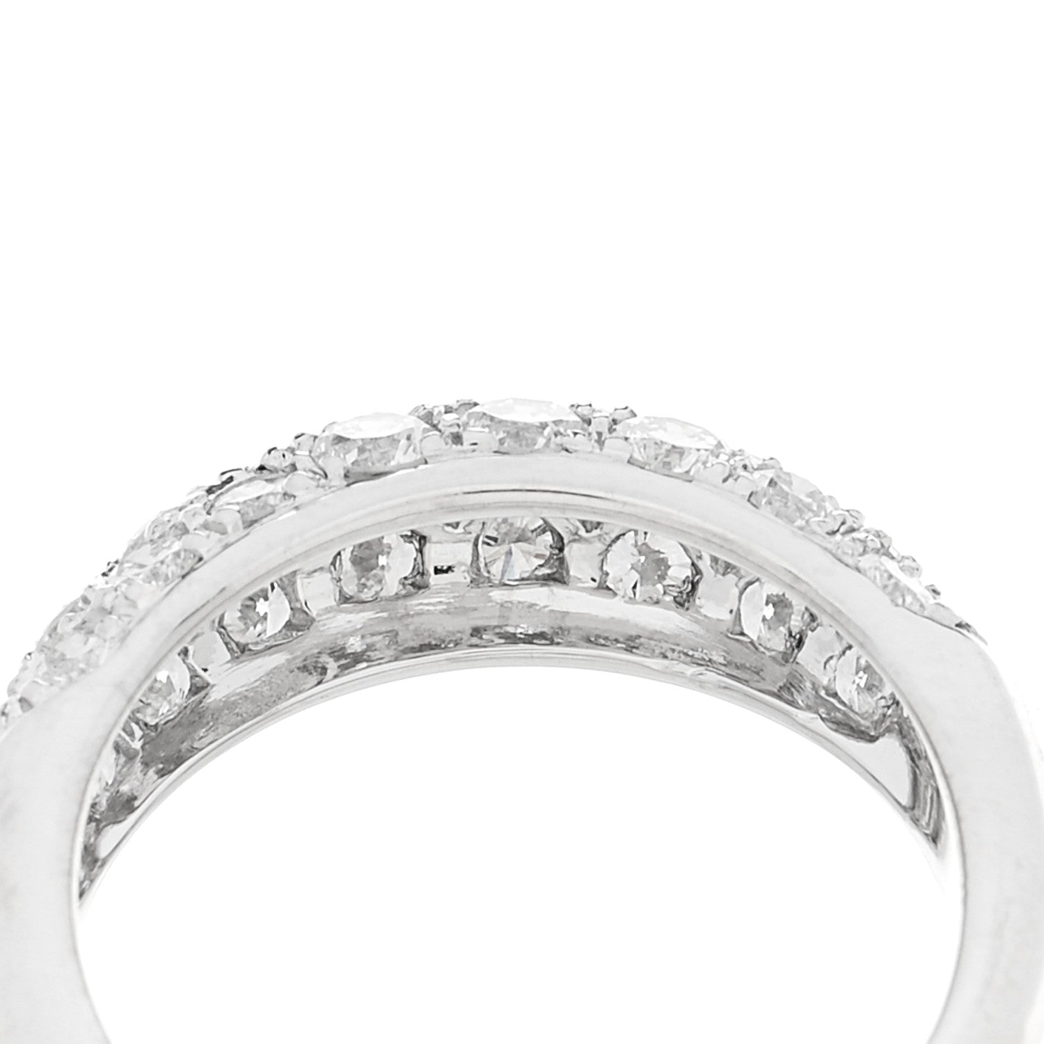 Parker & West by FASHIONPHILE Platinum Diamond 1.18ctw Three Row Dome Band Ring  52 6 8 of 10