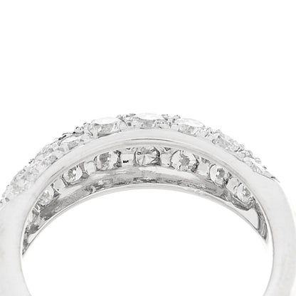 Parker & West by FASHIONPHILE Platinum Diamond 1.18ctw Three Row Dome Band Ring  52 6 8 of 10