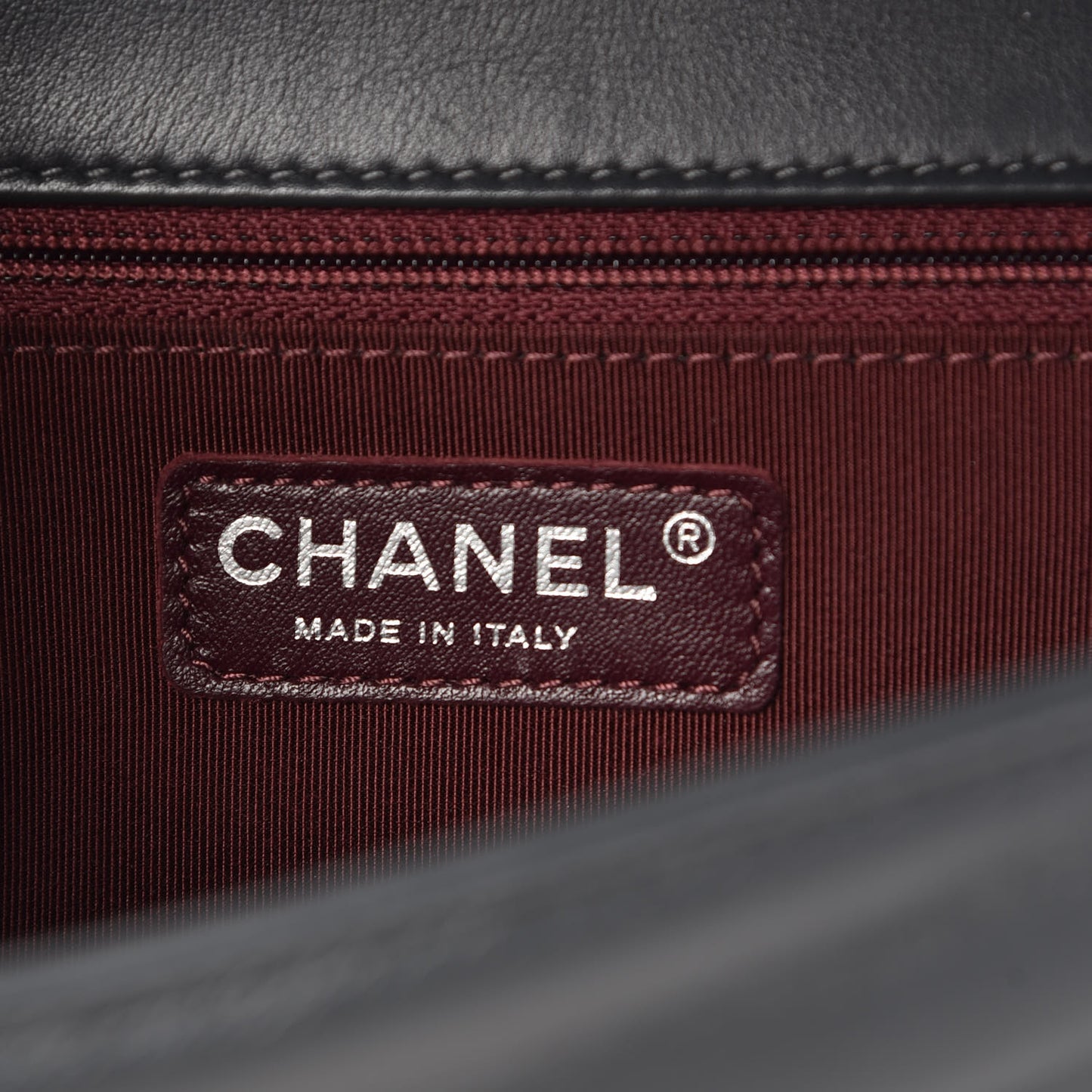 Calfskin Chevron Quilted New Medium Boy Flap Dark Grey