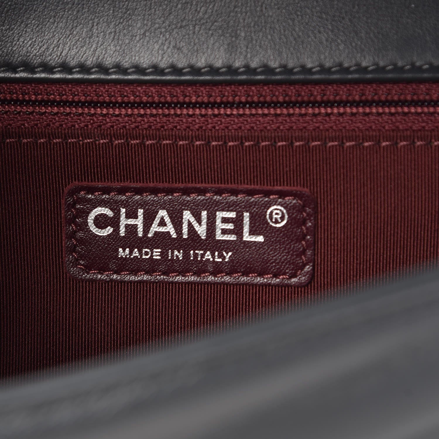 Chanel Calfskin Chevron Quilted New Medium Boy Flap Dark Grey 6 of 10