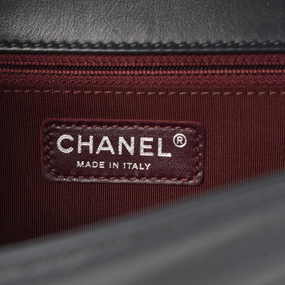 Chanel Calfskin Chevron Quilted New Medium Boy Flap Dark Grey 6 of 10