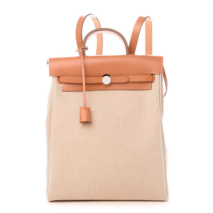 Hermes Vache Hunter Criss Viking Herbag a Dos Retourne Backpack Ecru Beige Naturel 3 of 11