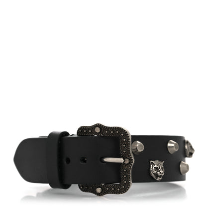 Gucci Calfskin Feline Heads Bracelet Black 1 of 4