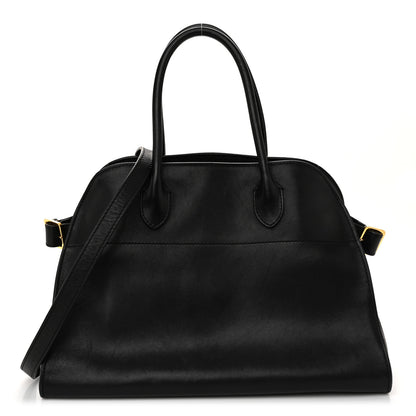 The Row Polished Saddle Calfskin Soft Margaux 12 Black 1 of 12