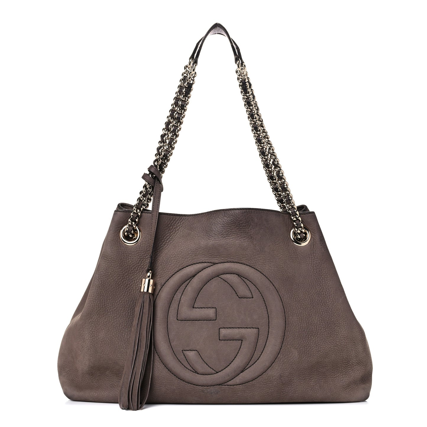 Vitello Range Medium Soho Chain Shoulder Bag Grey Field