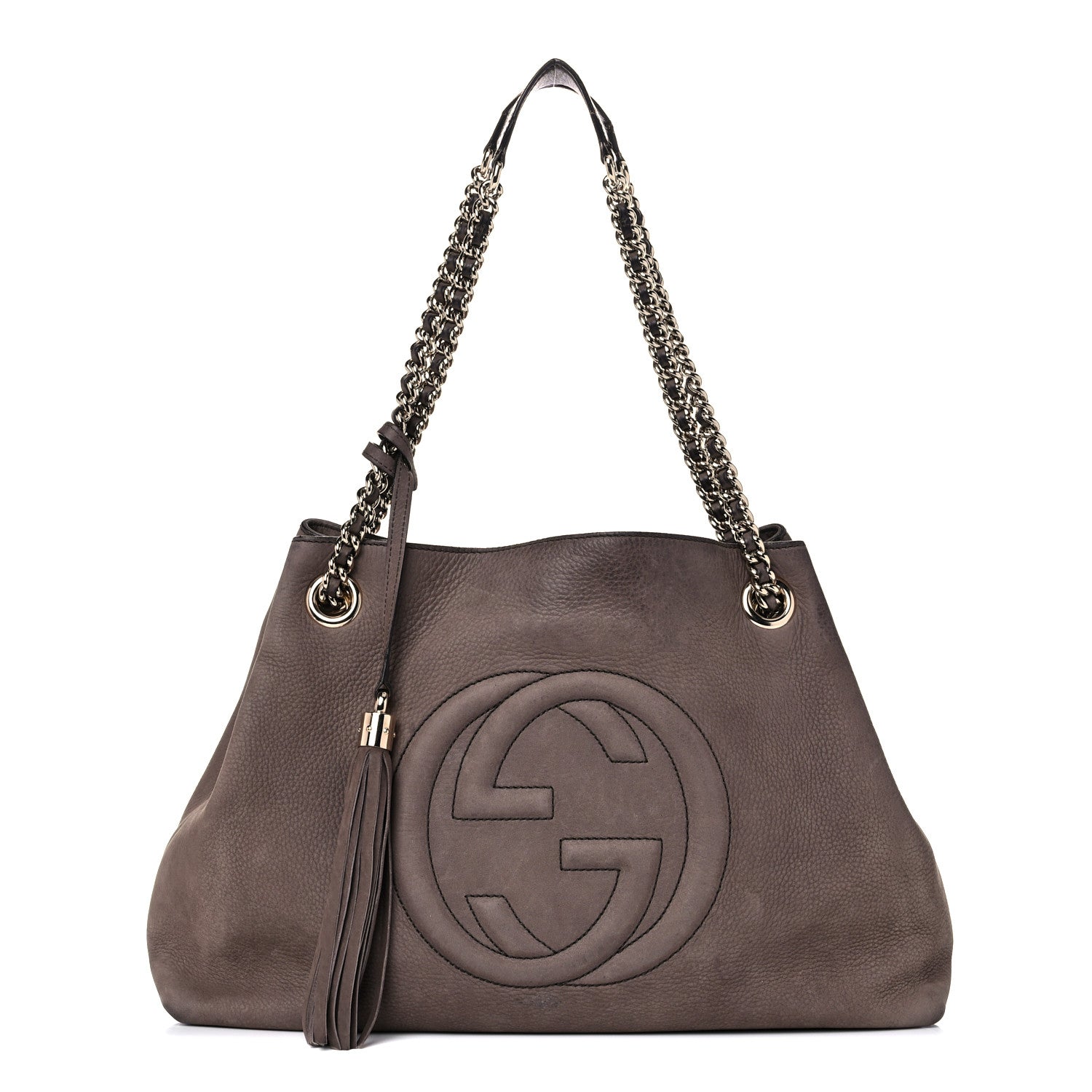 Gucci Vitello Range Medium Soho Chain Shoulder Bag Grey Field 1 of 21