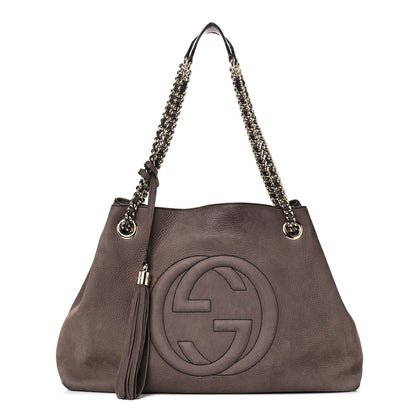 Gucci Vitello Range Medium Soho Chain Shoulder Bag Grey Field 1 of 21