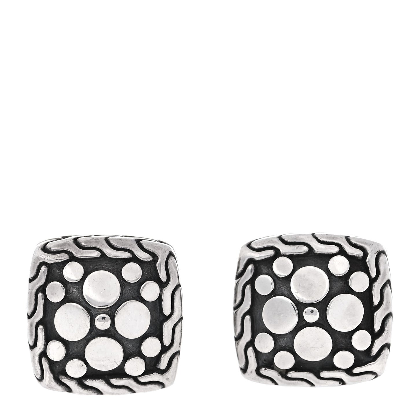 Sterling Silver Jaisalmer Dot Square Earrings