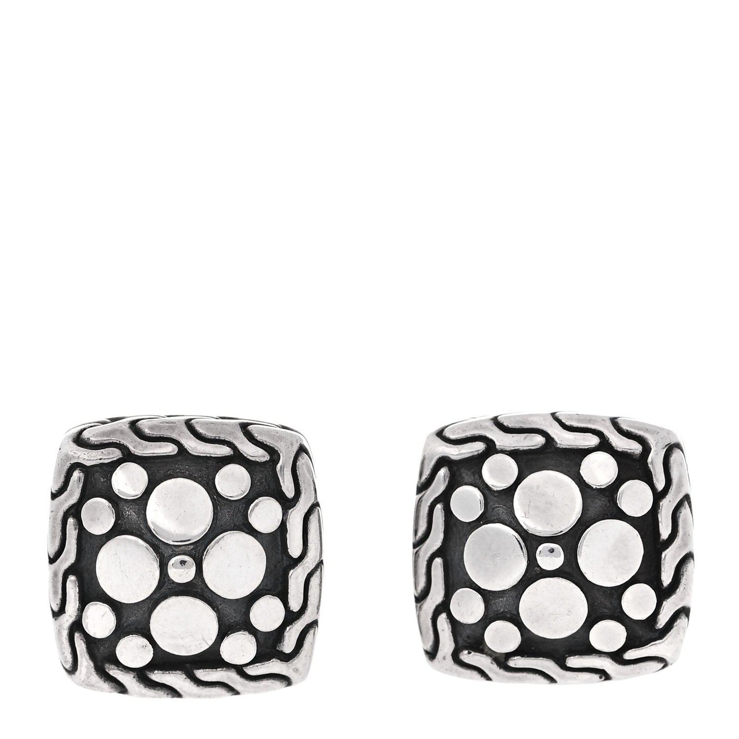 John Hardy Sterling Silver Jaisalmer Dot Square Earrings 1 of 7