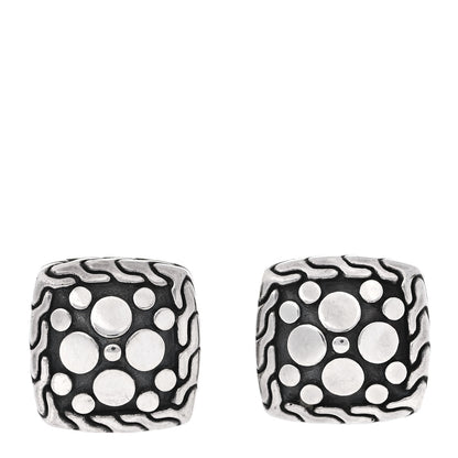 John Hardy Sterling Silver Jaisalmer Dot Square Earrings 1 of 7