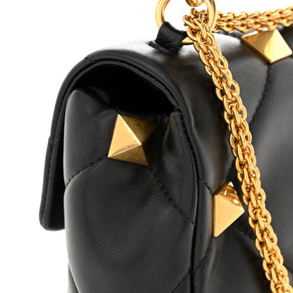 Valentino Garavani Nappa Large Roman Stud Shoulder Bag Black 11 of 11