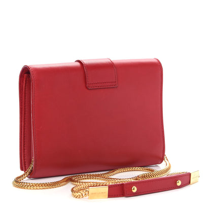 Saint Laurent Calfskin Classic Y Ligne Chain Wallet Red 3 of 9
