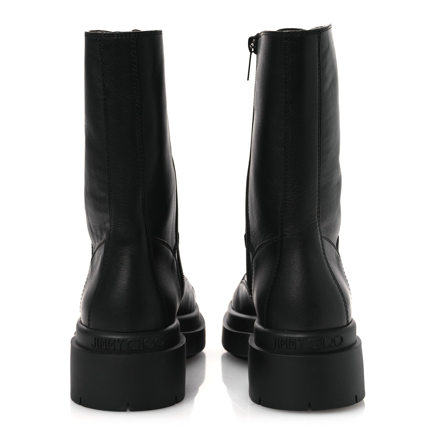 Jimmy Choo Smooth Calfskin Diamond Hook Nari Flat Boots 40 Black Gold 6 of 11