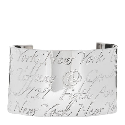 Tiffany Sterling Silver Wide Notes Cuff Bracelet 1 of 4