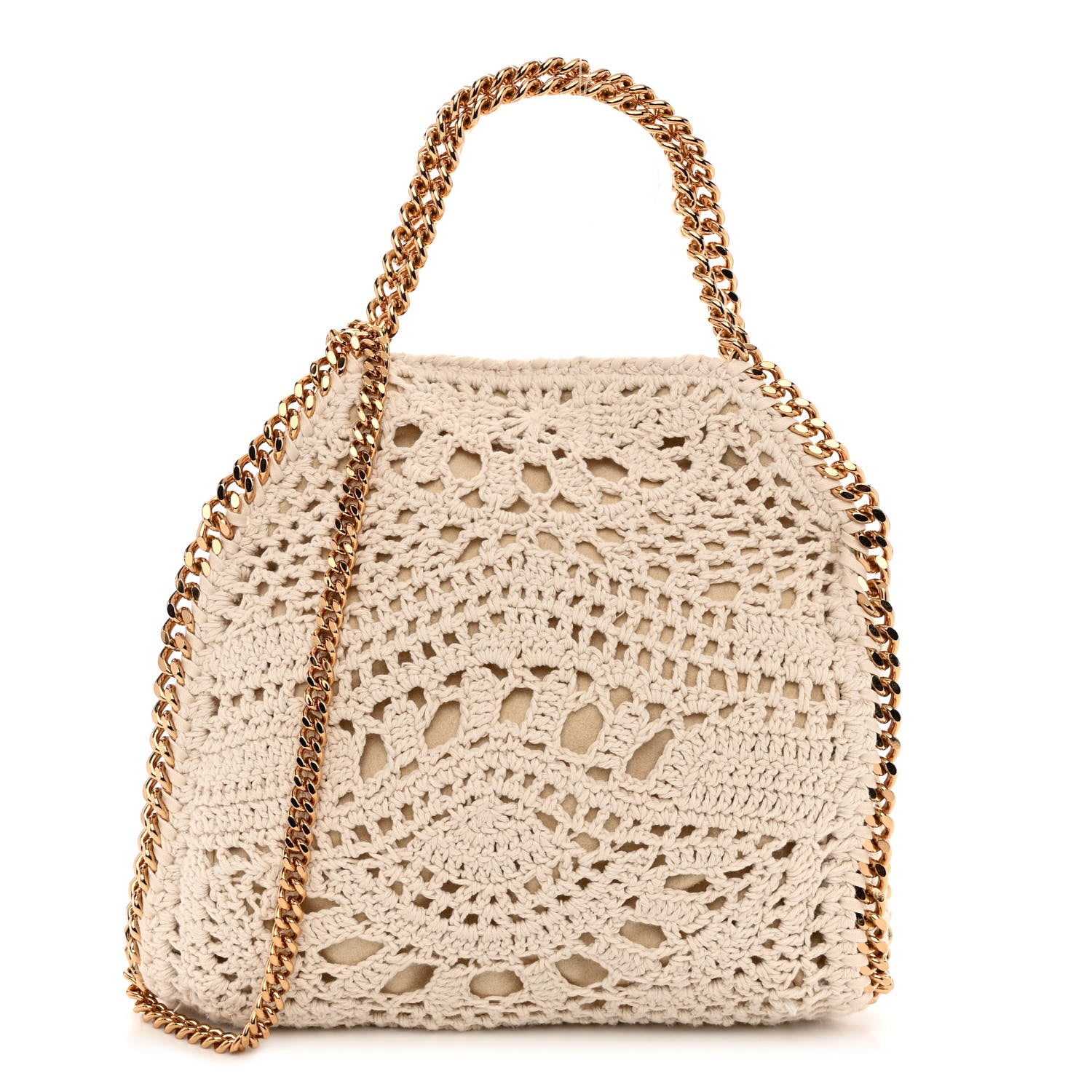 Stella McCartney Cotton Crochet Falabella Ajouree Tote Bag White 1 of 10