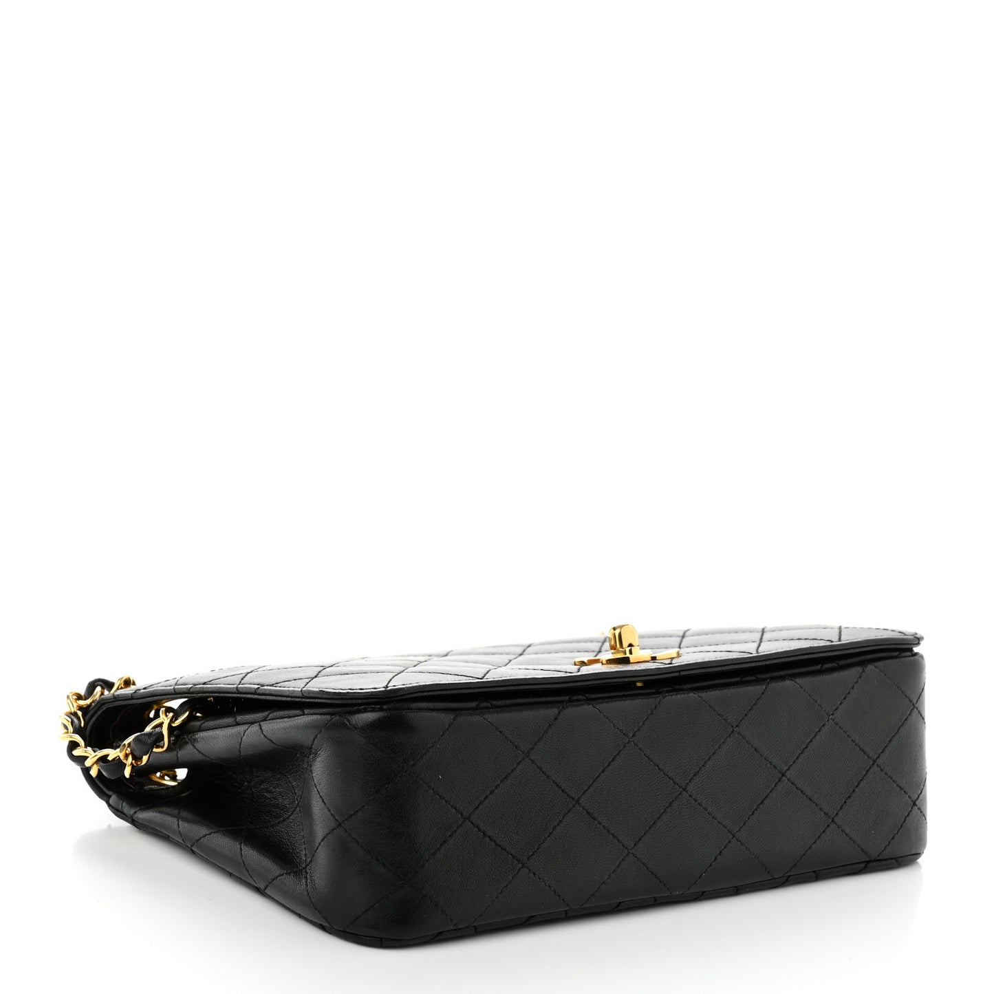 Lambskin Quilted Small Single Flap Black