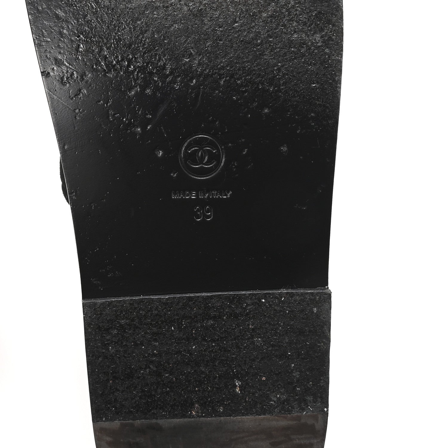Chanel Suede Stitched Resin CC Mules 39 Black 7 of 9