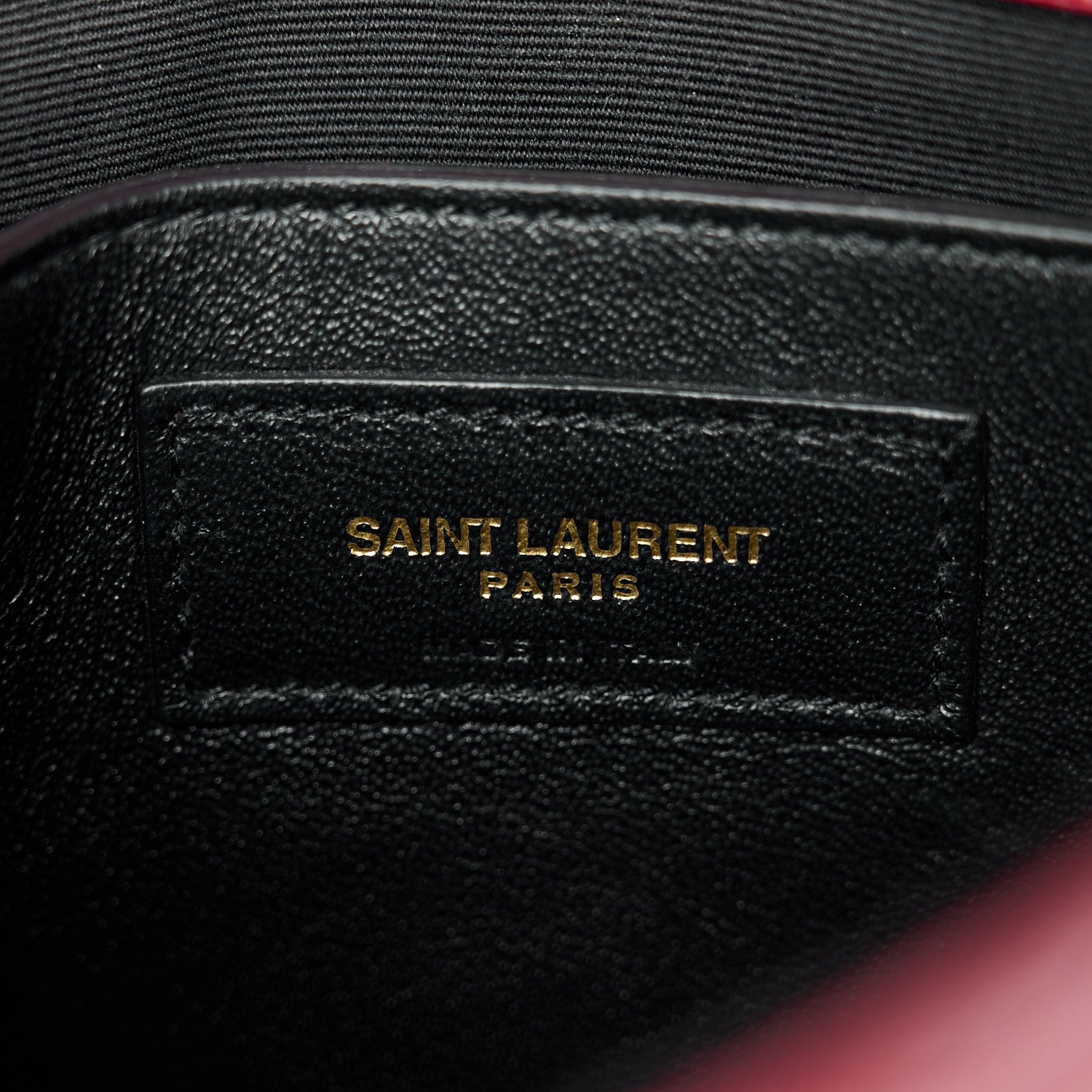 Saint Laurent Grain De Poudre Matelasse Tribeca Chain Wallet Amaretto 7 of 13