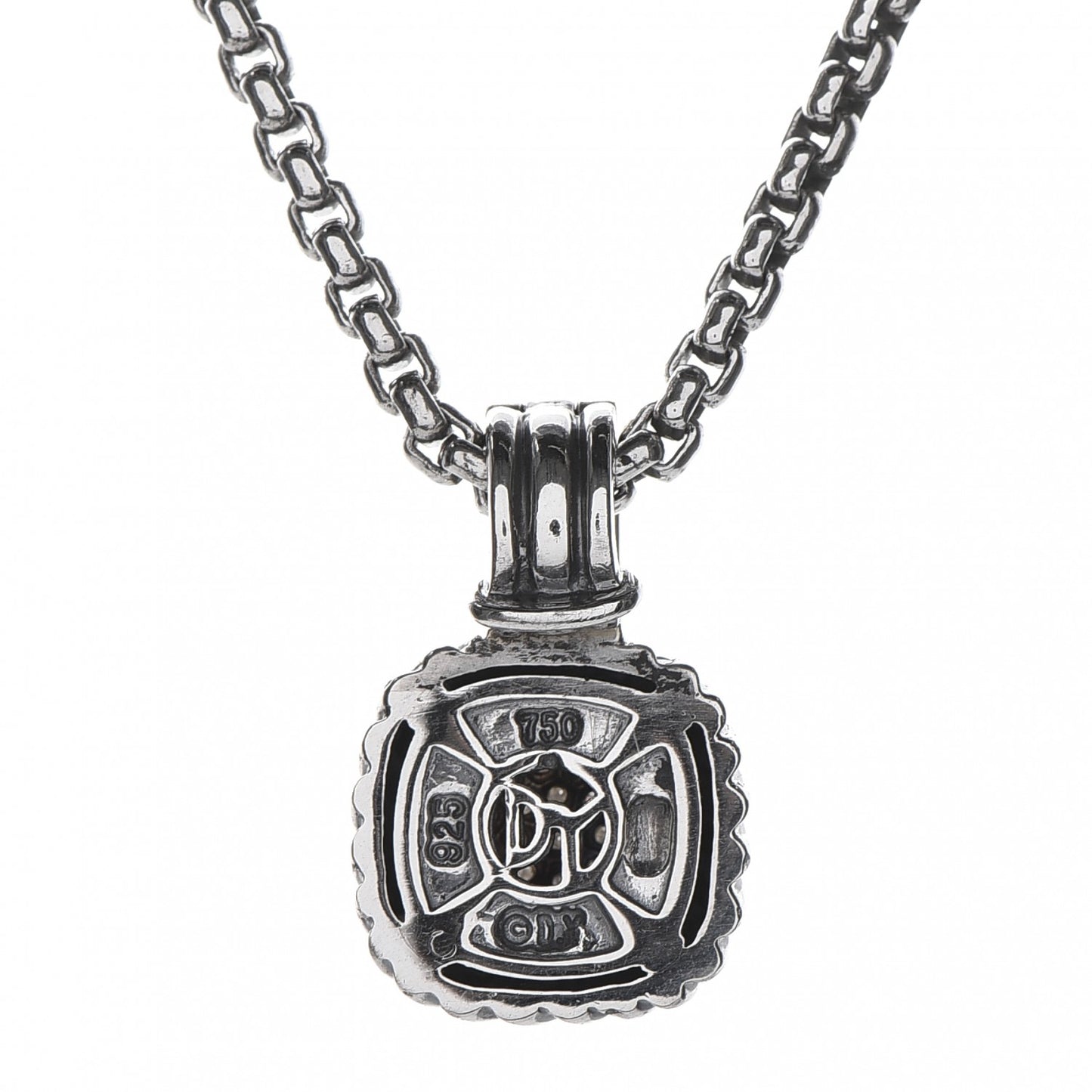 Sterling Silver 18K Gold Diamond 7mm Albion Enhancer Pendant Necklace