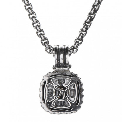 David Yurman Sterling Silver 18K Gold Diamond 7mm Albion Enhancer Pendant Necklace 5 of 6