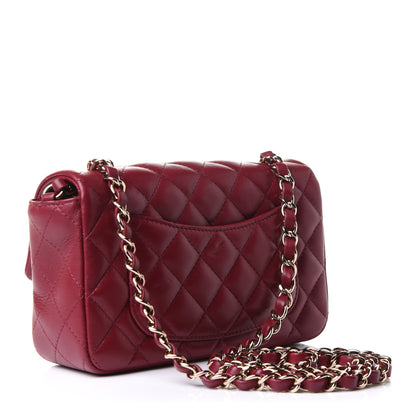 Chanel Lambskin Quilted Mini Rectangular Flap Burgundy 2 of 12