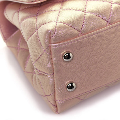 Chanel Iridescent Caviar Quilted Mini Coco Handle Flap Pink 9 of 13