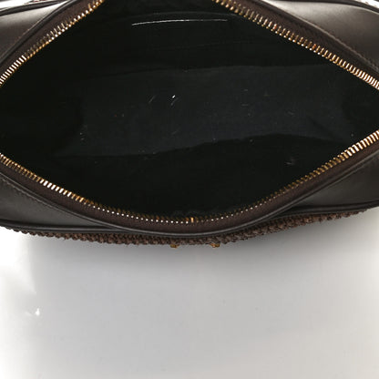 Saint Laurent Raffia Canvas Monogram Lou Camera Bag Dark Chocolate 4 of 9