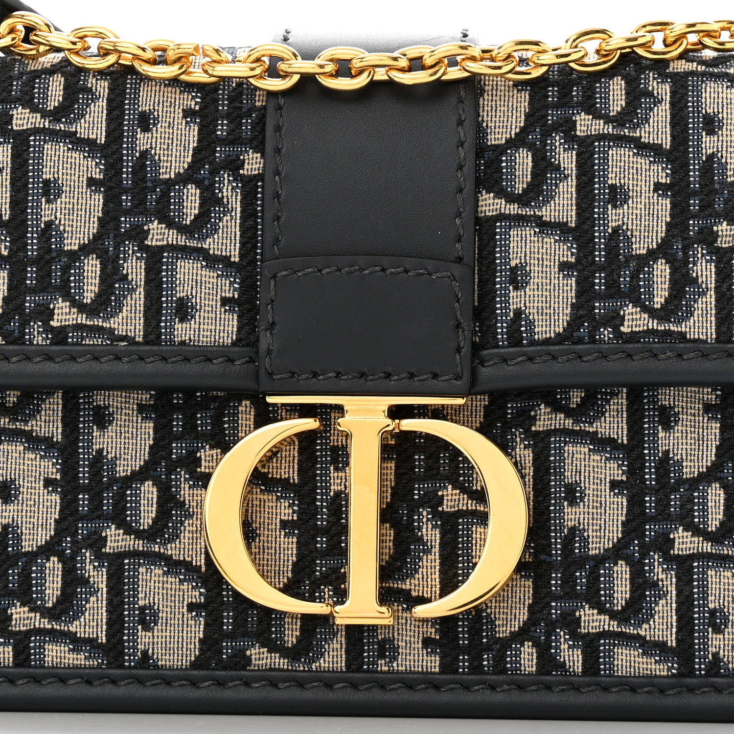 Christian Dior Oblique 30 Montaigne East West Chain Flap Bag Blue 7 of 10