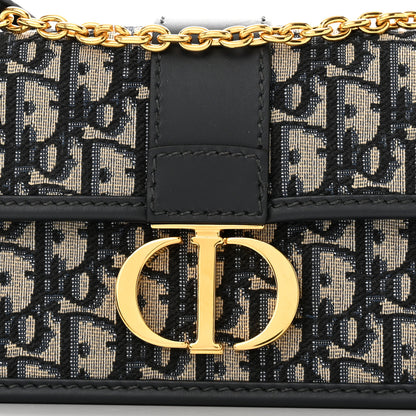Christian Dior Oblique 30 Montaigne East West Chain Flap Bag Blue 7 of 10