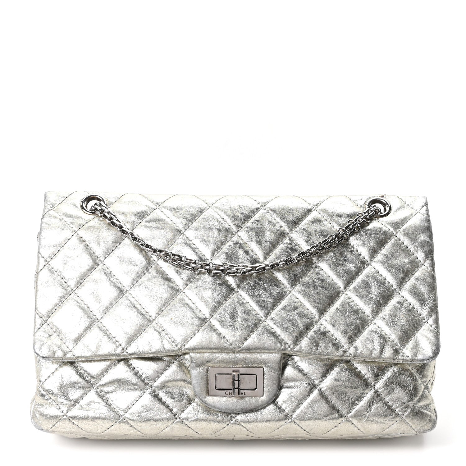 Chanel Metallic Aged Calfskin Quilted 2.55 Reissue 227 Flap Silver 1 of 10