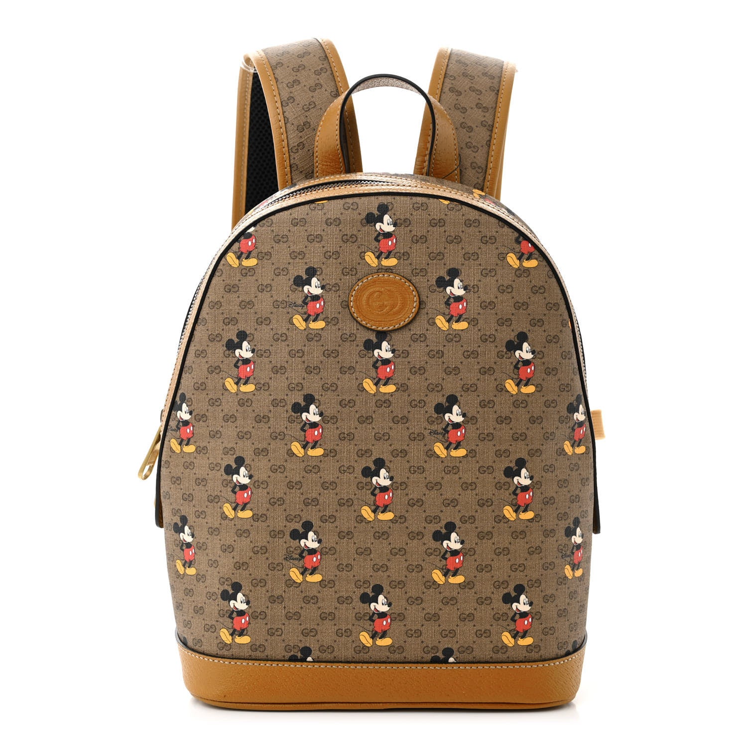 Gucci X DISNEY Mini Vintage GG Supreme Monogram Mickey Mouse Small Dome Backpack Beige Vintage Sun Oil 1 of 10