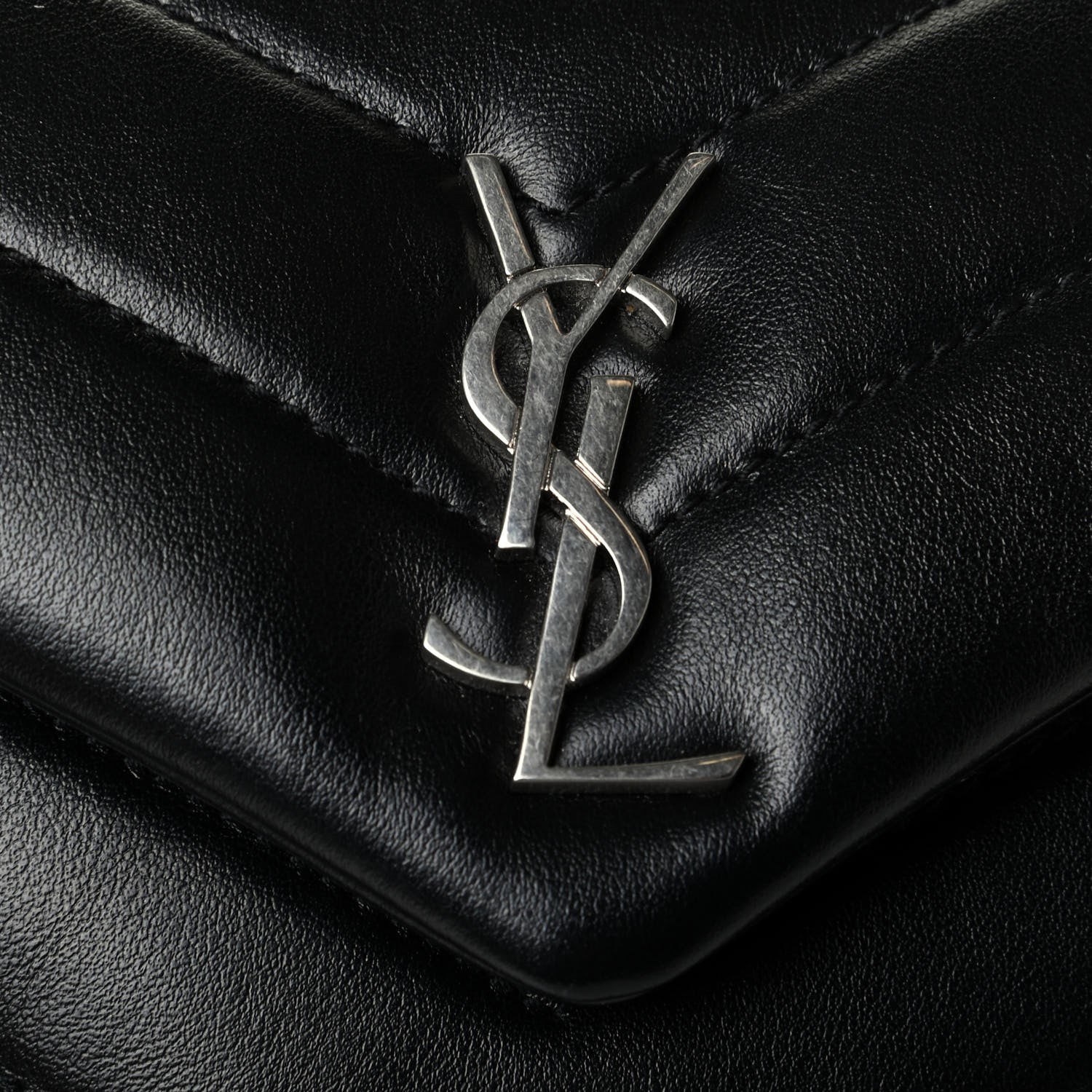 Saint Laurent Calfskin Y Quilted Monogram Toy Loulou Crossbody Bag Black 6 of 6