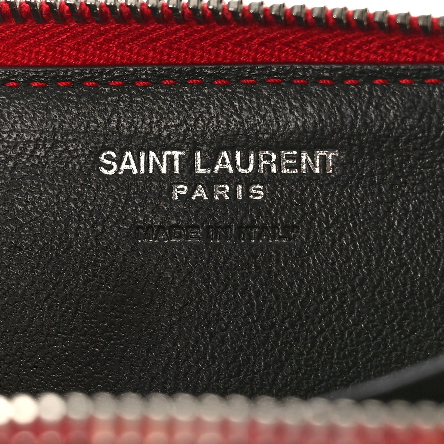 Calfskin Compact Zip Around Wallet Red